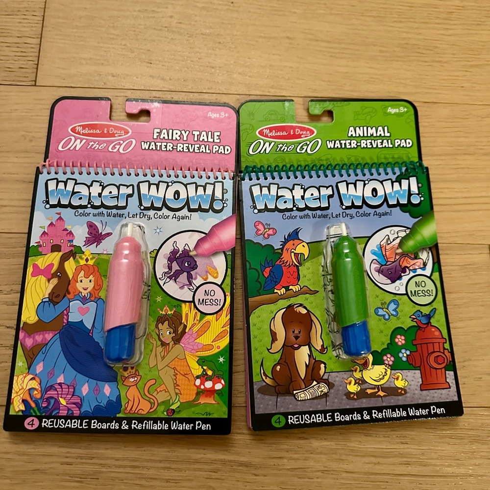 NWT - Melissa & Doug On the Go Water Wow Reusable - Fairy Tale / Animals